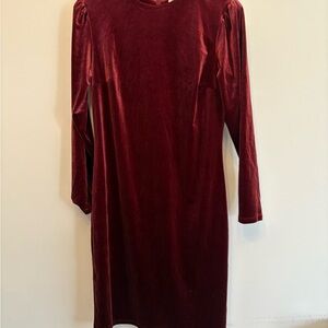 Elegant Velvet Burgundy Dress